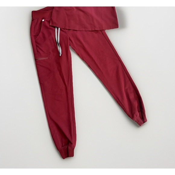 Figs Pants - Figs Scrub Technical Collection Pants Joggers Maroon Drawstring Womens Sz S